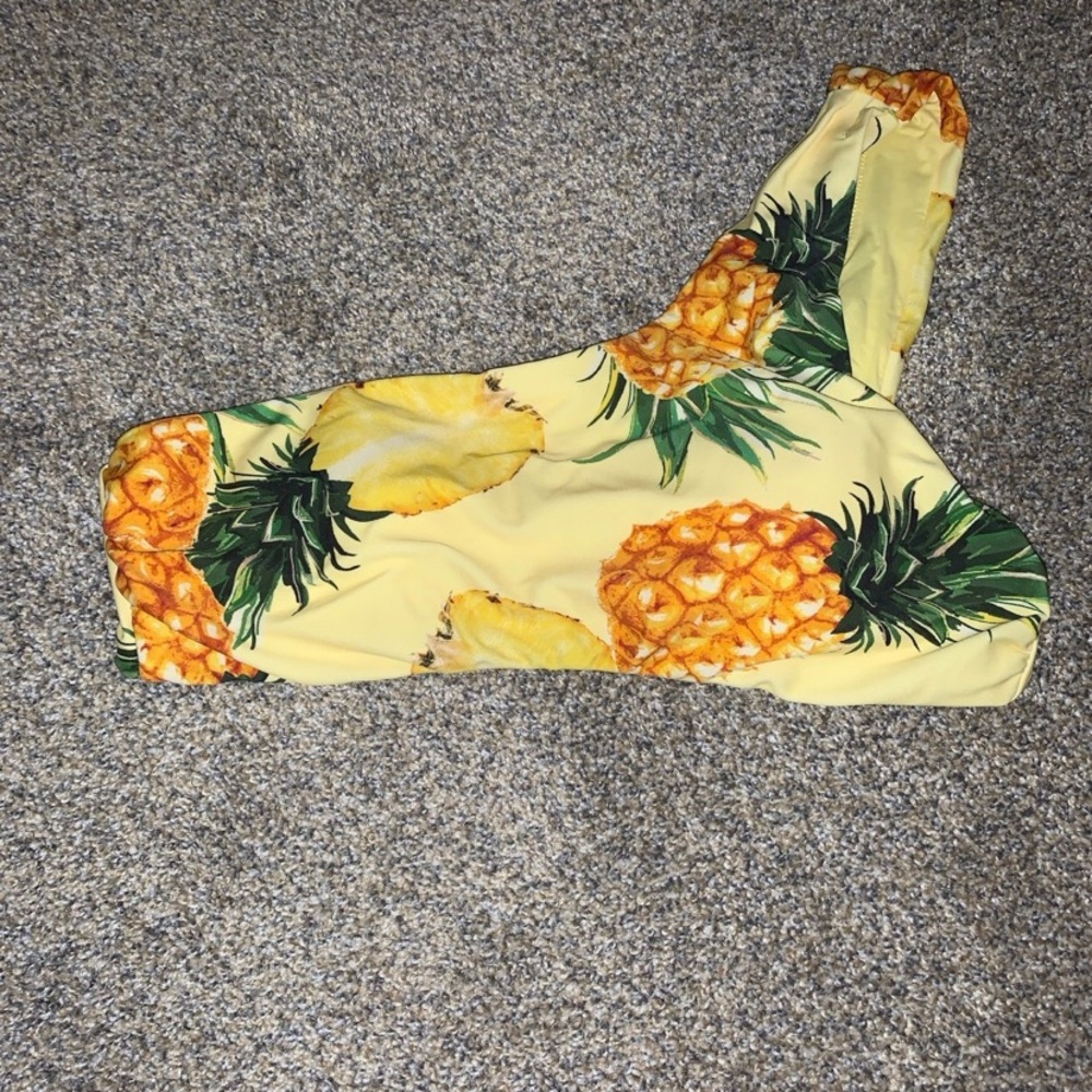 Anthropologie Yellow Pineapple Bikini Top